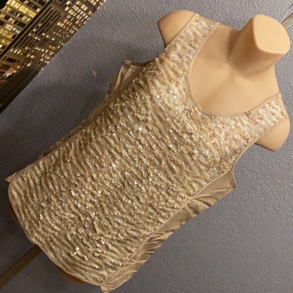 M - THE LIMITED - NWT - reversible sequin cream tank - Picture 14 of 16